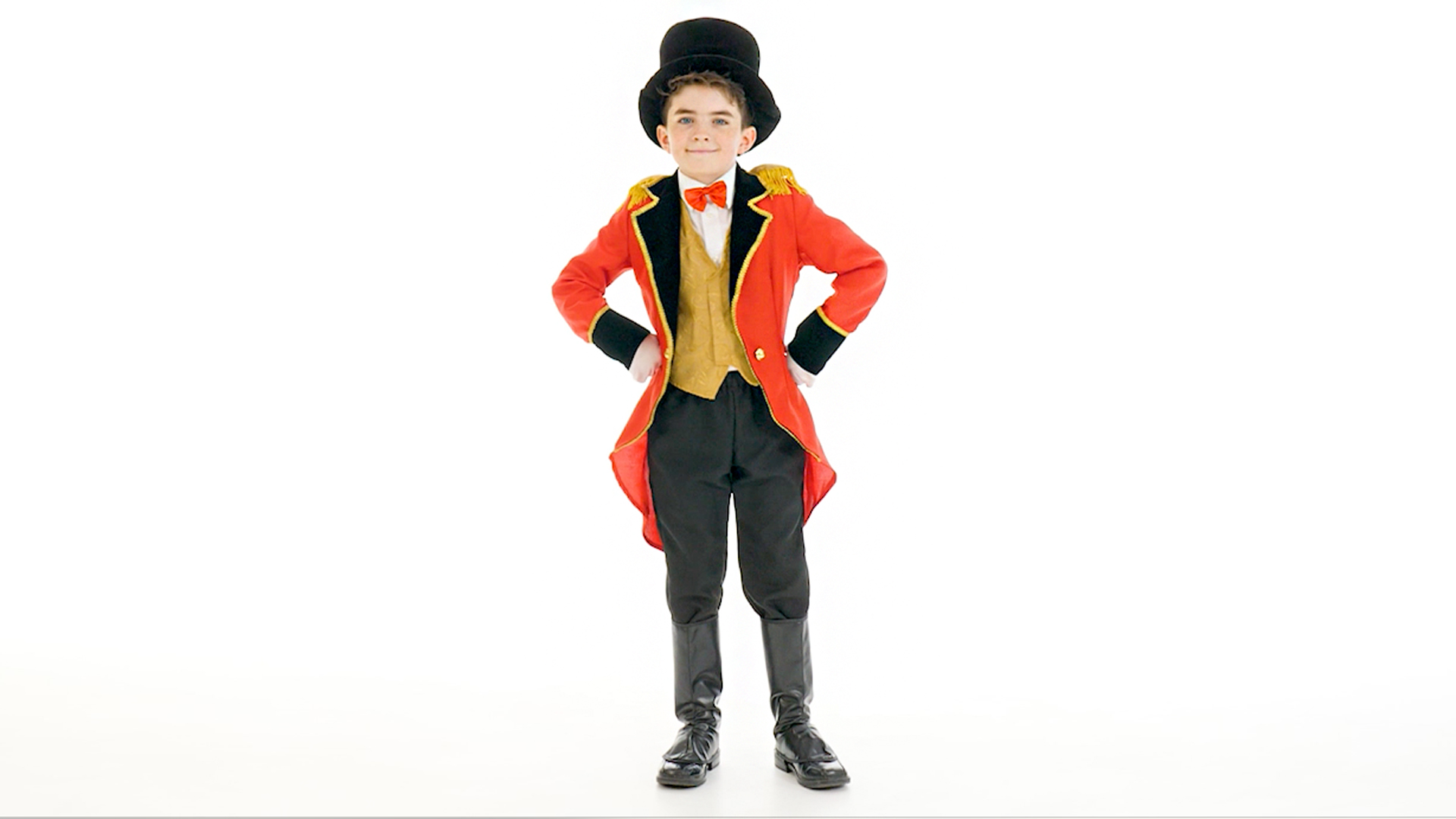 Bring the audience to their feet when you wow them wearing this Child Ringmaster Costume! You'll have lions and tigers obeying your every command.
